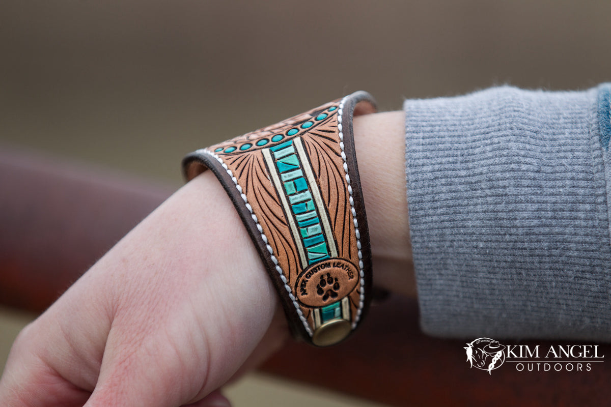 Hand-Tooled Sunflower Cuff Bracelet